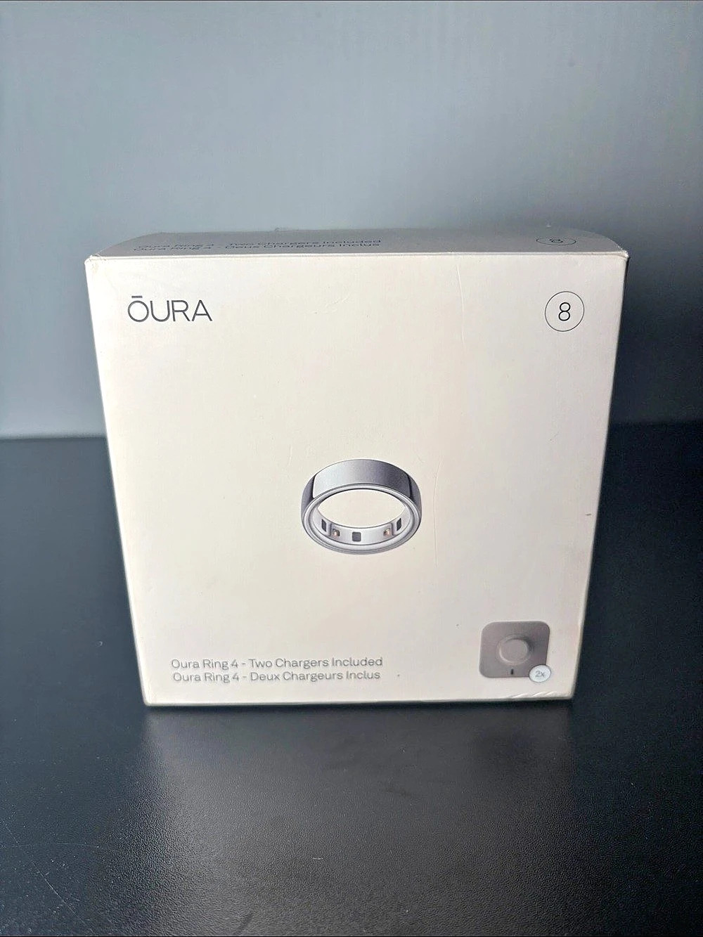 Oura Ring 4 Silver Smart Ring Size 8 With 2 Chargers Included